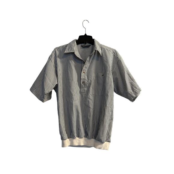Vintage David Taylor Striped Polo Shirt - Size Medium - Picture 1 of 8
